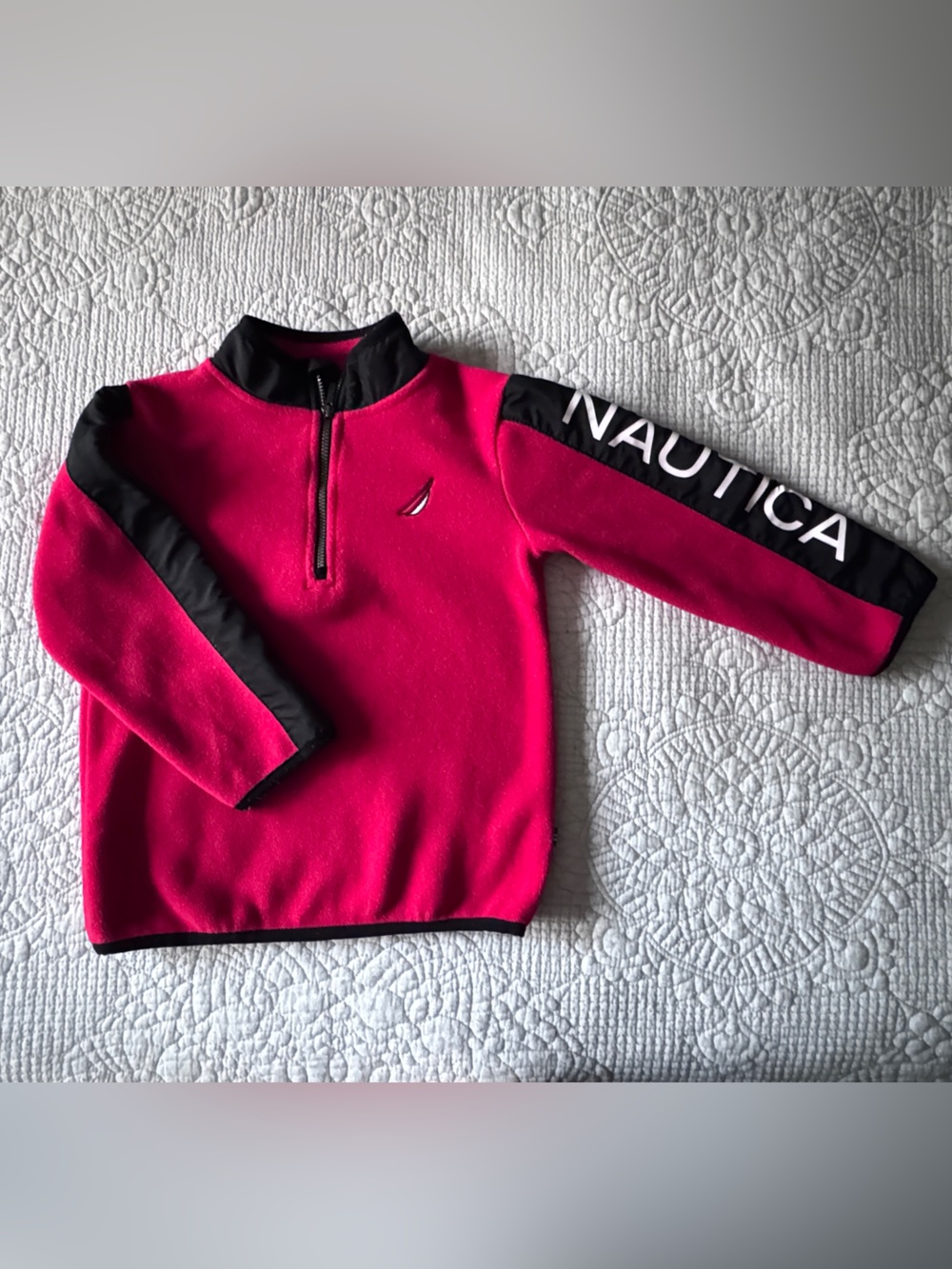 Nautica Red & Black Fleece Pullover